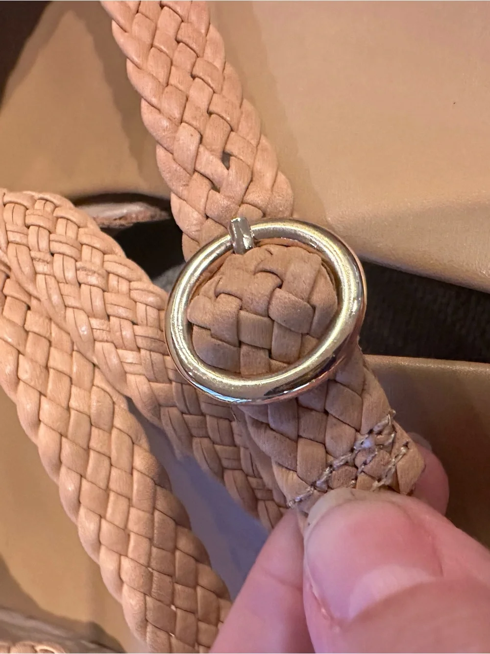 Bared Footwear Junco Braided Woven Leather Slingback Flats Tan Size 38/Size 8